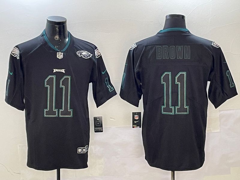 Men Philadelphia Eagles #11 Brown Black Classic 2025 Nike Limited NFL Jersey style 5
